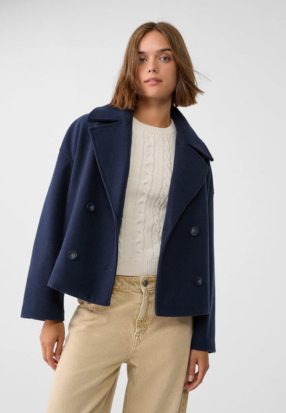 Women's Short Double-Breasted Coat | Stylish & Cozy