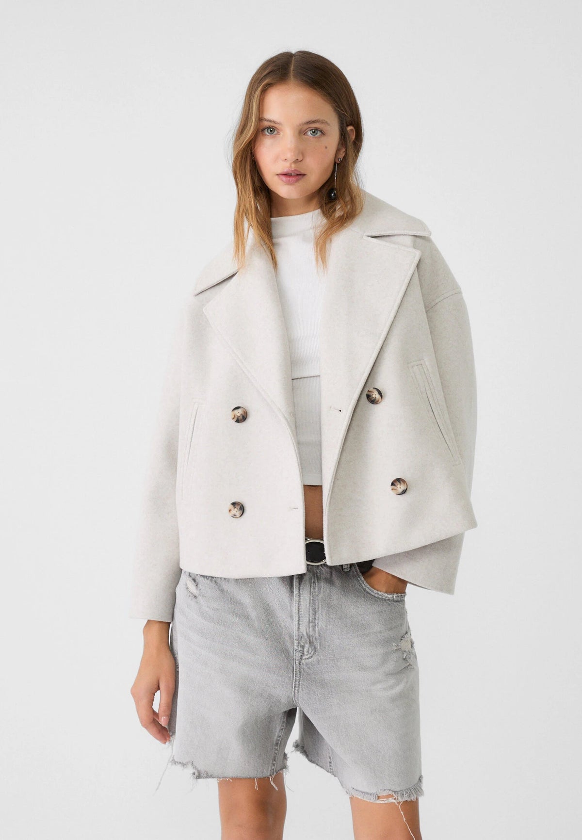 Women's Short Double-Breasted Coat | Stylish & Cozy