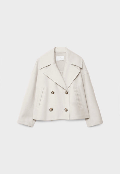 Women's Short Double-Breasted Coat | Stylish & Cozy
