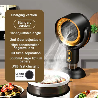 Compact Smoke & Odor Extractor | Quiet Rechargeable Design
