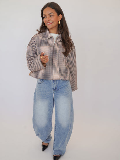 Womens Plaid Zip Jacket