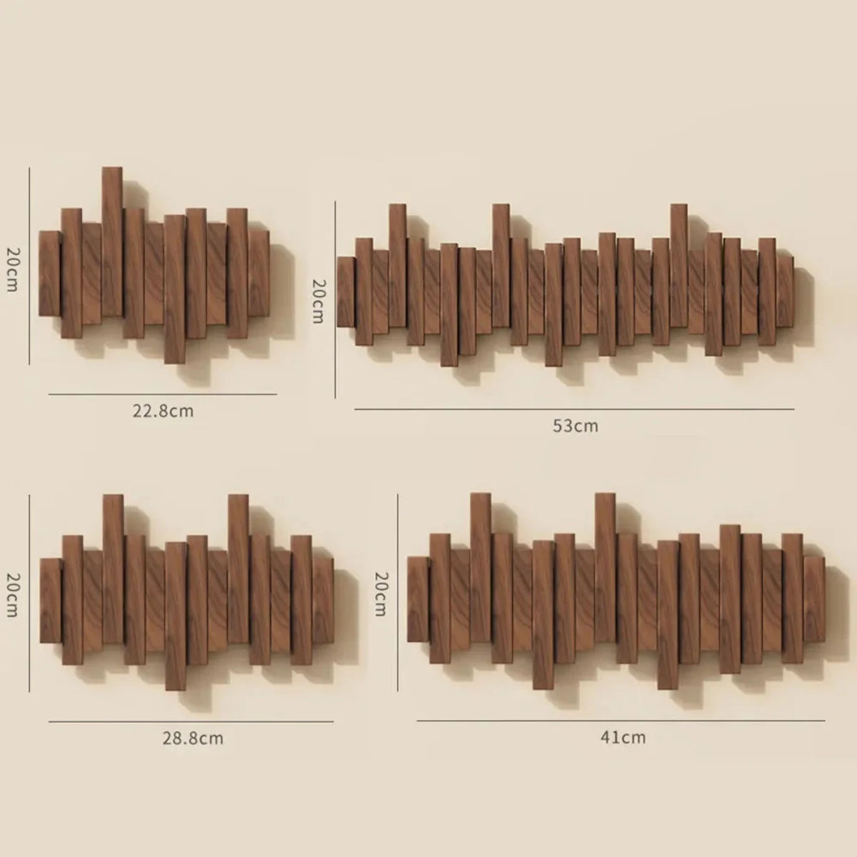 Piano-Style Wall Coat Rack | Walnut Wood Design