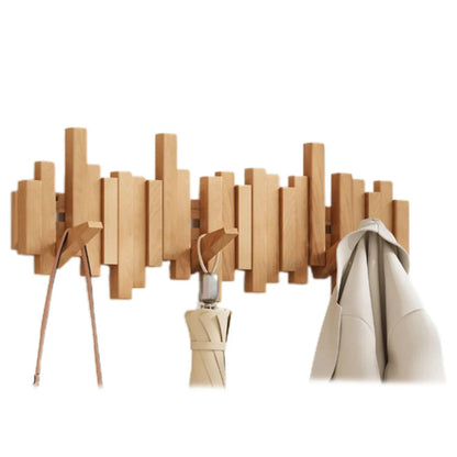 Piano-Style Wall Coat Rack | Walnut Wood Design