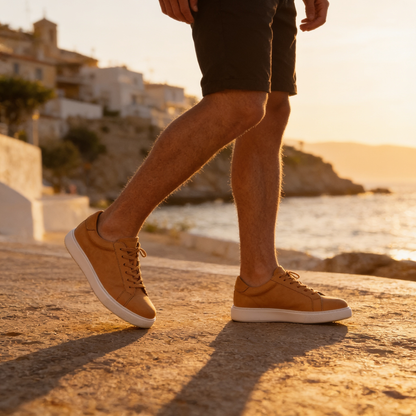 Men's Suede Style Low Sneakers | Minimalist Clean Design