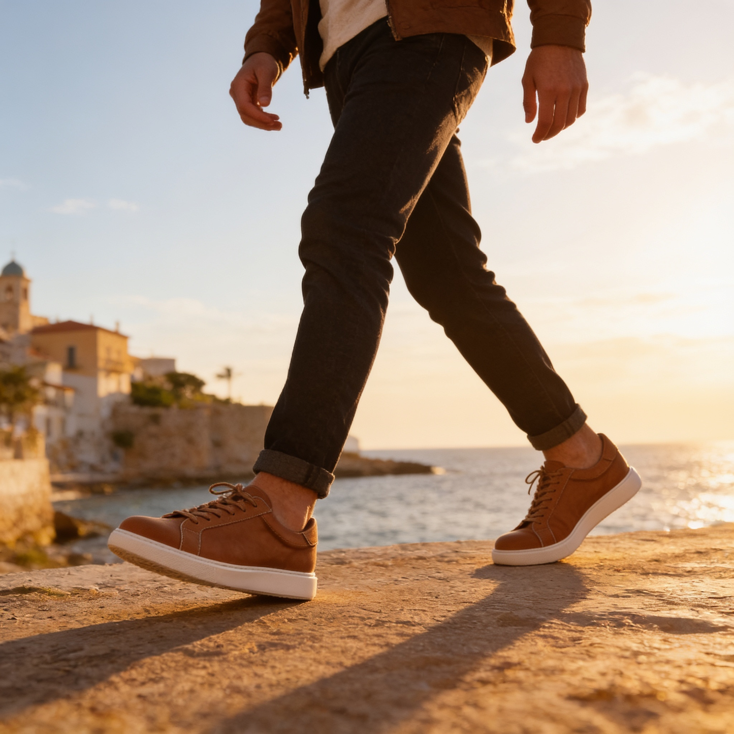Men's Suede Style Low Sneakers | Minimalist Clean Design
