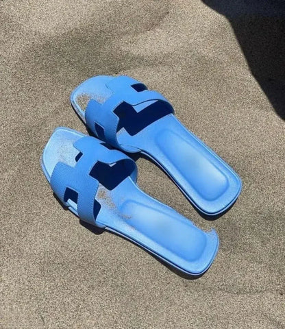 H-Strap Leather Style Sandals