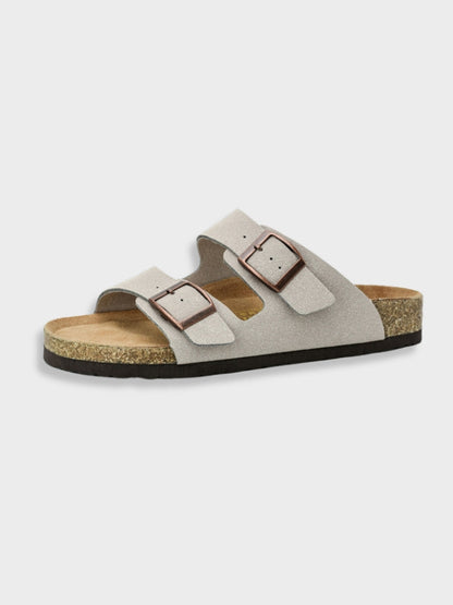 Men's Leather Style Slides | Comfort Two-Strap Sandals