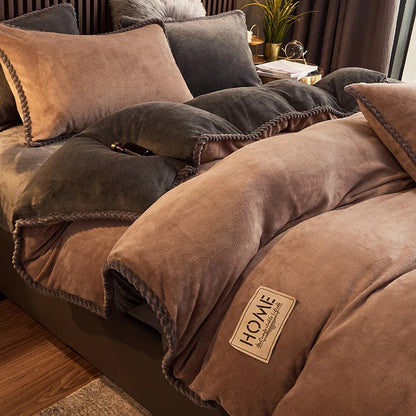 Velvet Style Fleece Duvet Cover Set | Cozy Bedroom Upgrade