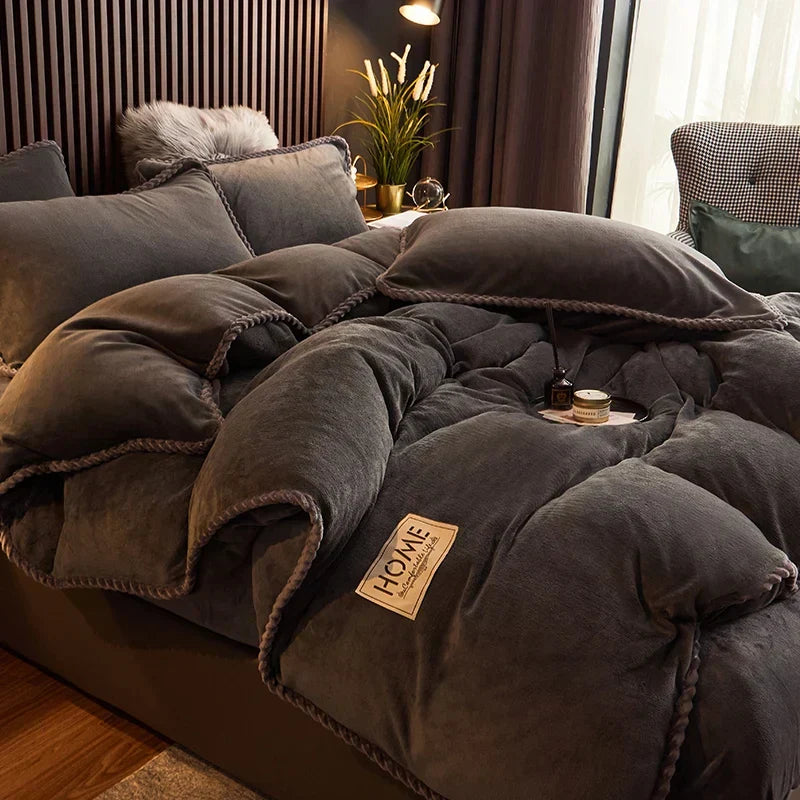 Velvet Style Fleece Duvet Cover Set | Cozy Bedroom Upgrade