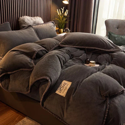 Velvet Style Fleece Duvet Cover Set | Cozy Bedroom Upgrade