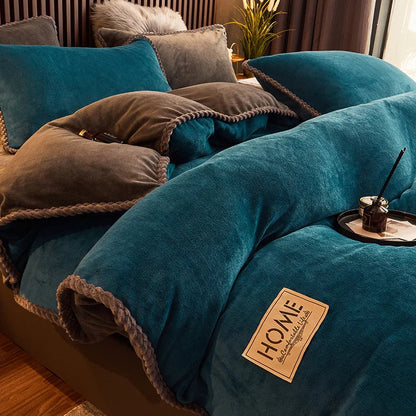 Velvet Style Fleece Duvet Cover Set | Cozy Bedroom Upgrade