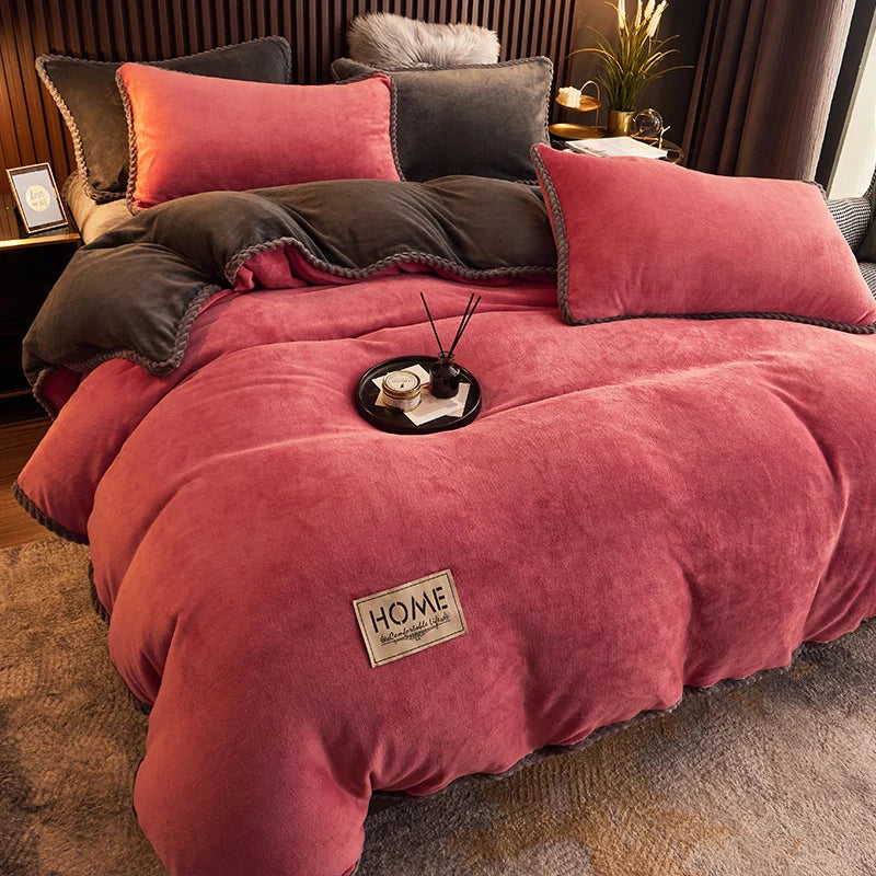 Velvet Style Fleece Duvet Cover Set | Cozy Bedroom Upgrade