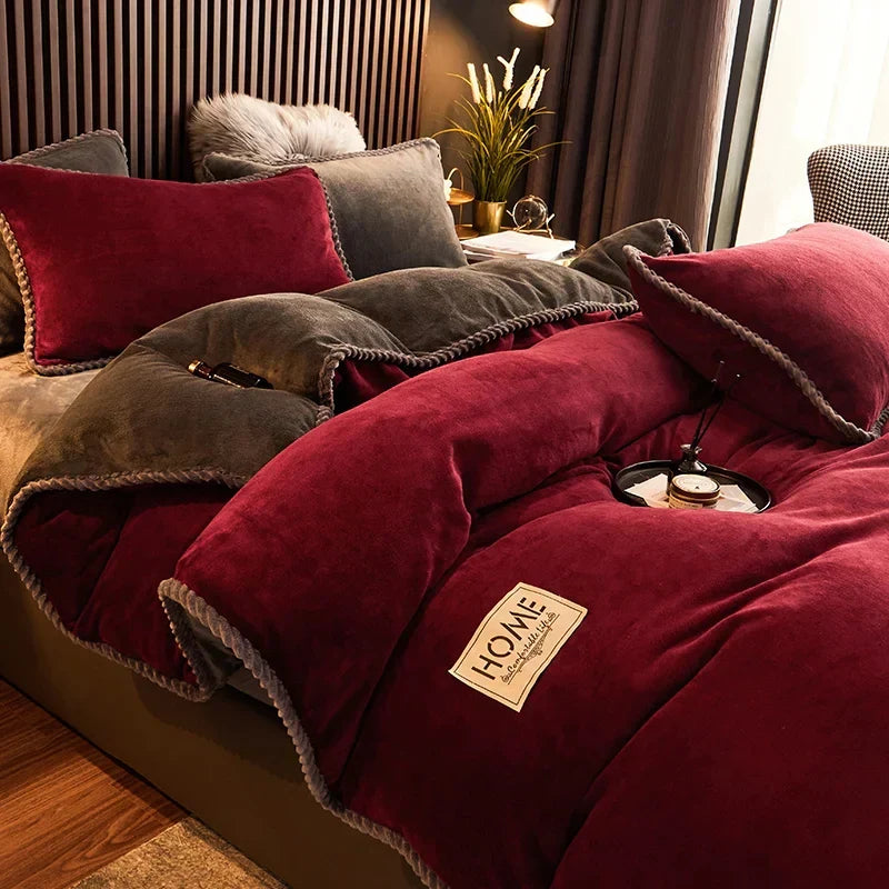 Velvet Style Fleece Duvet Cover Set | Cozy Bedroom Upgrade