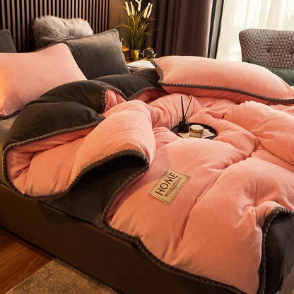 Velvet Style Fleece Duvet Cover Set | Cozy Bedroom Upgrade