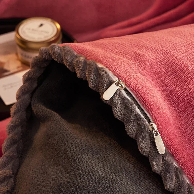 Velvet Style Fleece Duvet Cover Set | Cozy Bedroom Upgrade