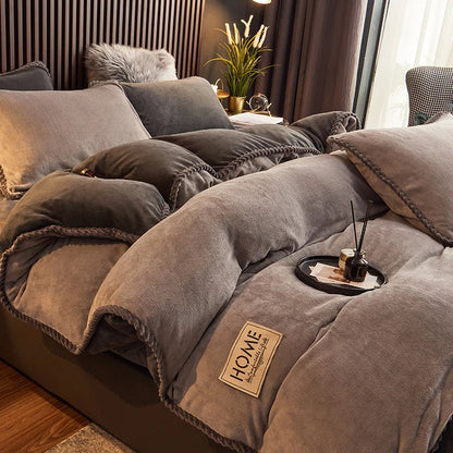 Velvet Style Fleece Duvet Cover Set | Cozy Bedroom Upgrade
