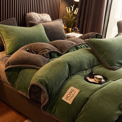Velvet Style Fleece Duvet Cover Set | Cozy Bedroom Upgrade