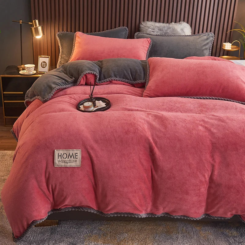 Velvet Style Fleece Duvet Cover Set | Cozy Bedroom Upgrade