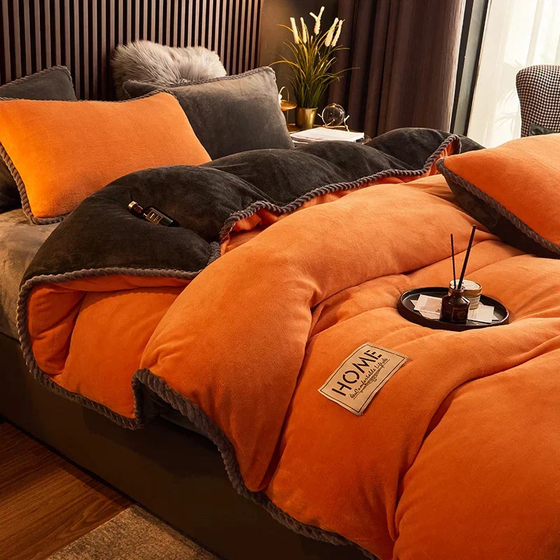Velvet Style Fleece Duvet Cover Set | Cozy Bedroom Upgrade