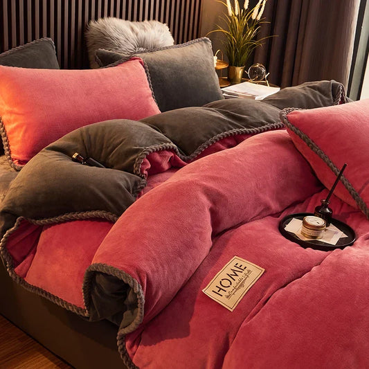 Velvet Style Fleece Duvet Cover Set | Cozy Bedroom Upgrade