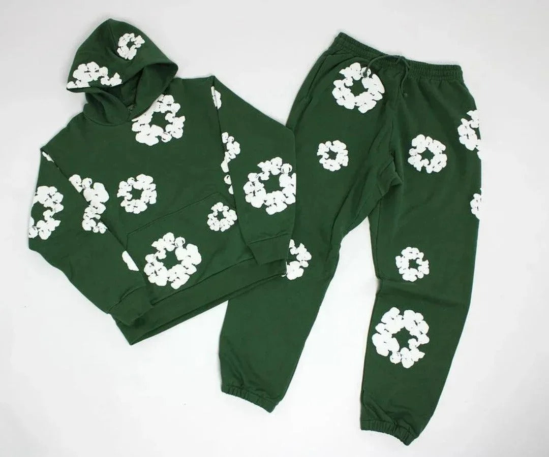 Unisex Floral Print Tracksuit Set