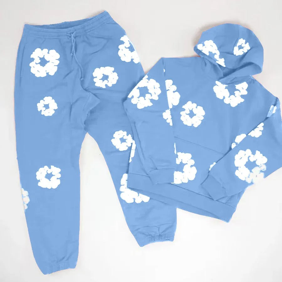 Unisex Floral Print Tracksuit Set