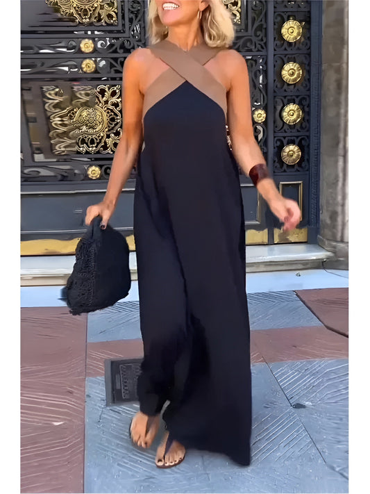 Women's Crossover Mini Dress | Lightweight Flowy Beach & Terrace Style