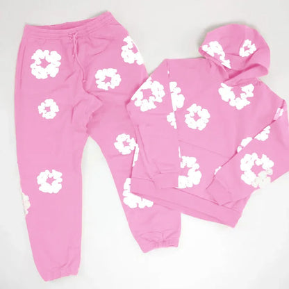 Unisex Floral Print Tracksuit Set