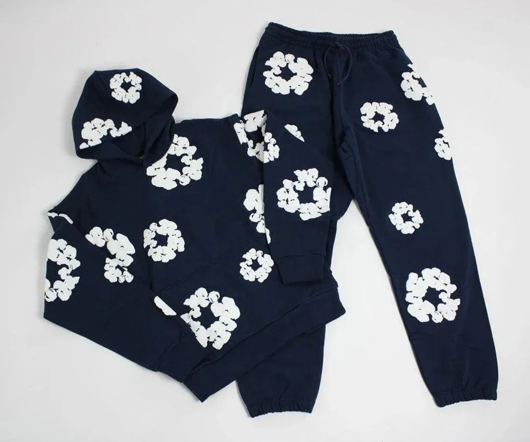 Unisex Floral Print Tracksuit Set