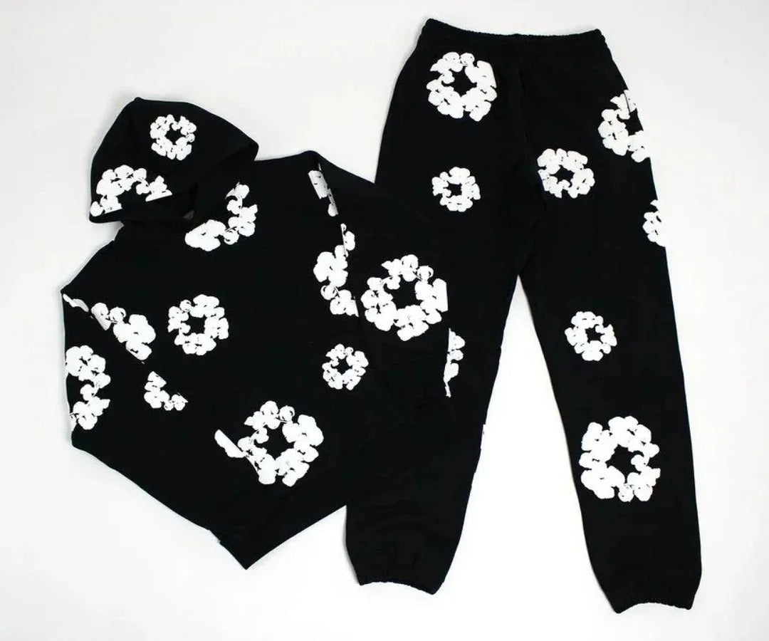 Unisex Floral Print Tracksuit Set