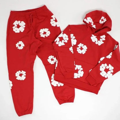 Unisex Floral Print Tracksuit Set