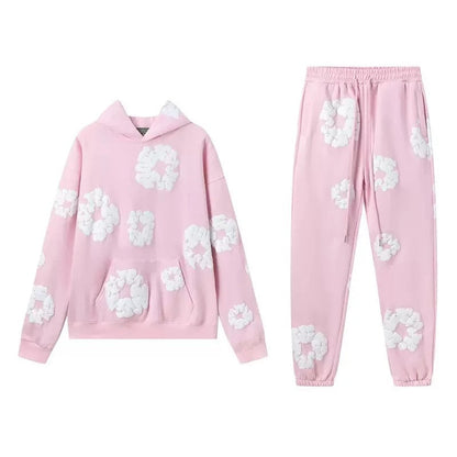 Unisex Floral Print Tracksuit Set