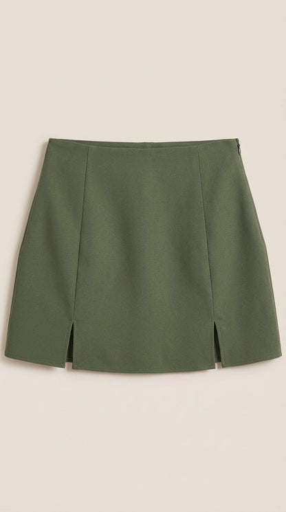 Women's High Waist Side Slit Mini Skirt