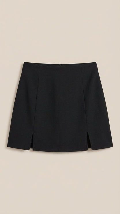 Women's High Waist Side Slit Mini Skirt
