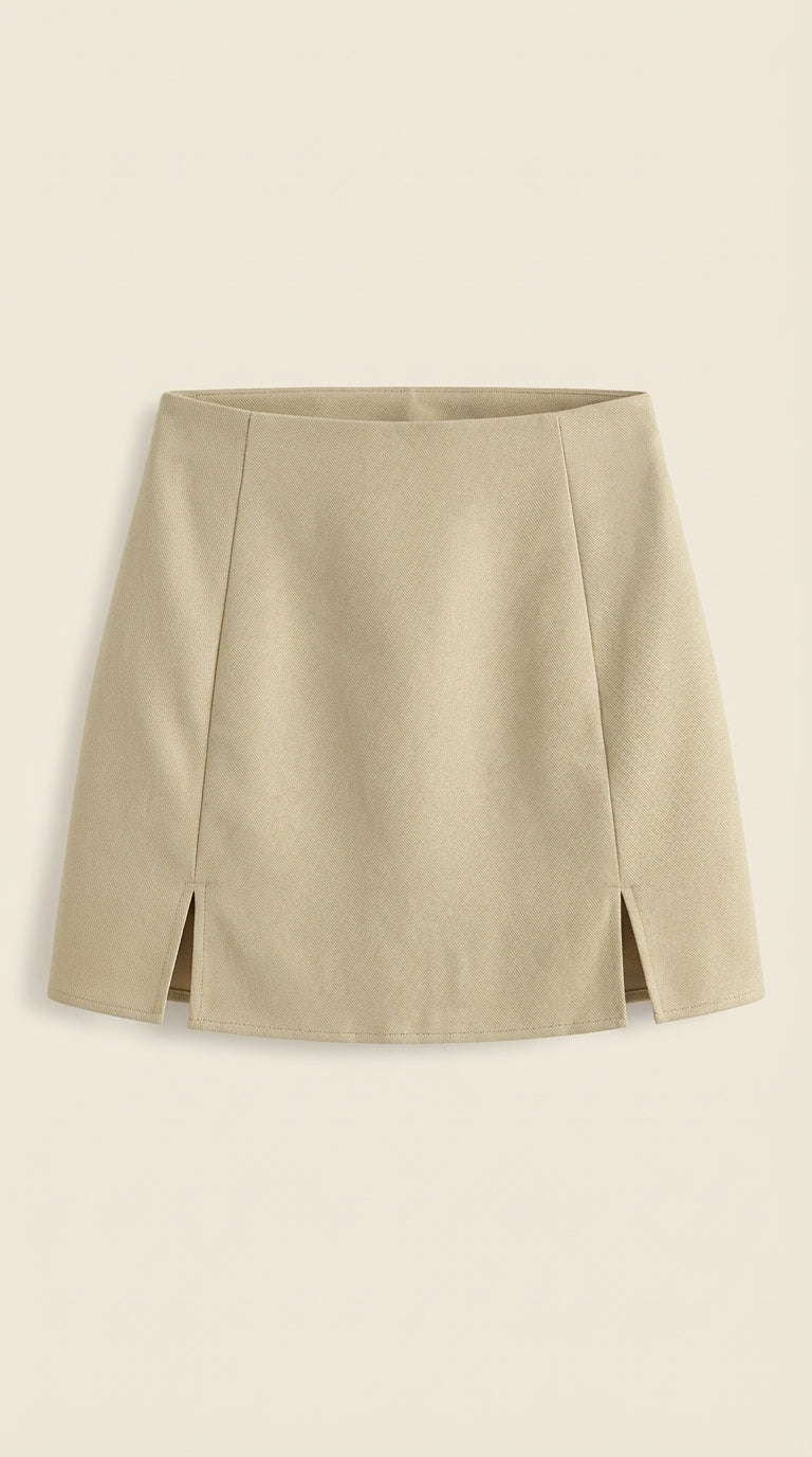 Women's High Waist Side Slit Mini Skirt
