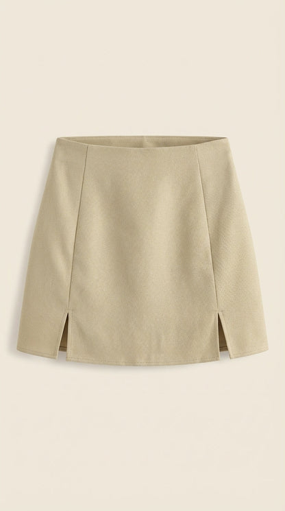 Women's High Waist Side Slit Mini Skirt