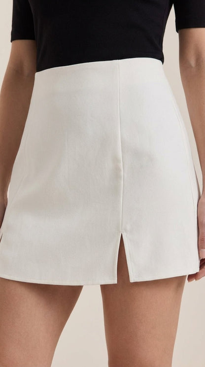 Women's High Waist Side Slit Mini Skirt
