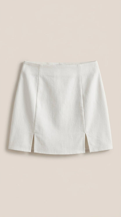 Women's High Waist Mini Skirt | Side Slit Summer Casual