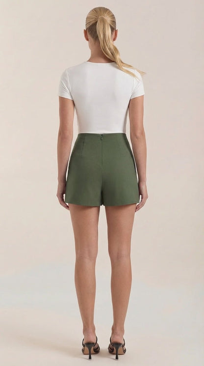 Women's High Waist Side Slit Mini Skirt