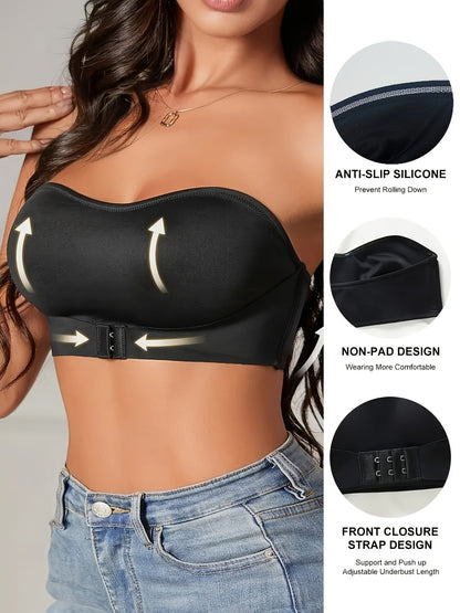 Women's Bandeau Sports Bra | Seamless Non-Slip Sporty Fit