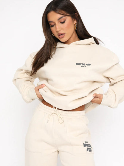 Women's Two-Piece Tracksuit Set | Casual Hoodie Loungewear Style