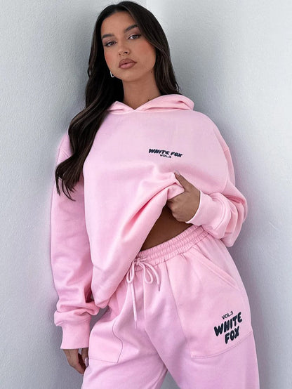 Women's Two-Piece Tracksuit Set | Casual Hoodie Loungewear Style