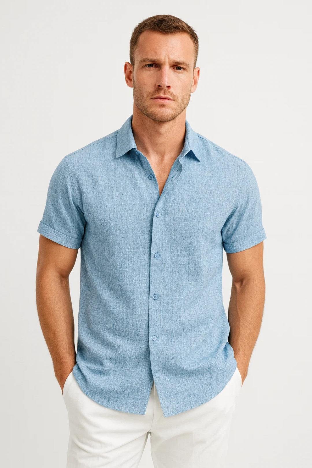 Men's Short Sleeve Shirt | Classic Collar Summer Essential