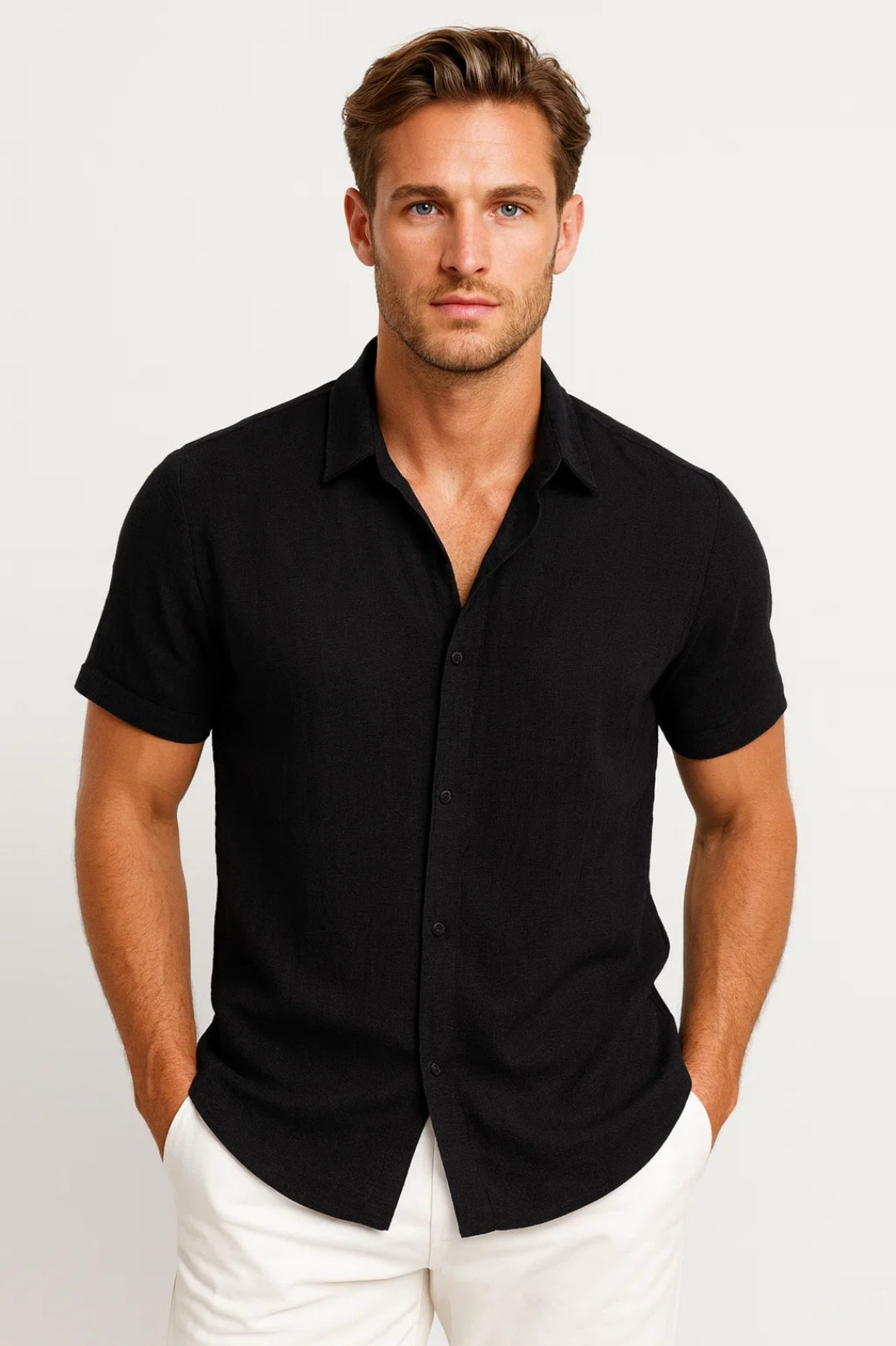 Men's Short Sleeve Shirt | Classic Collar Summer Essential