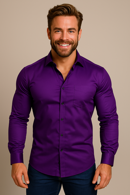Men's Wrinkle-Free Dress Shirt | Structured Fit Long Sleeve