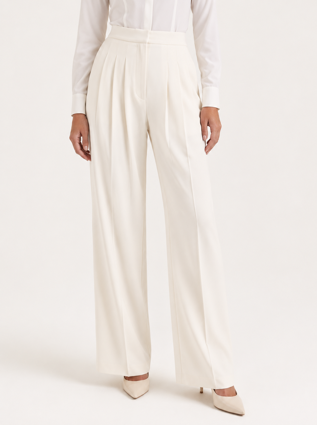 Women's Pleated Wide Leg Trousers