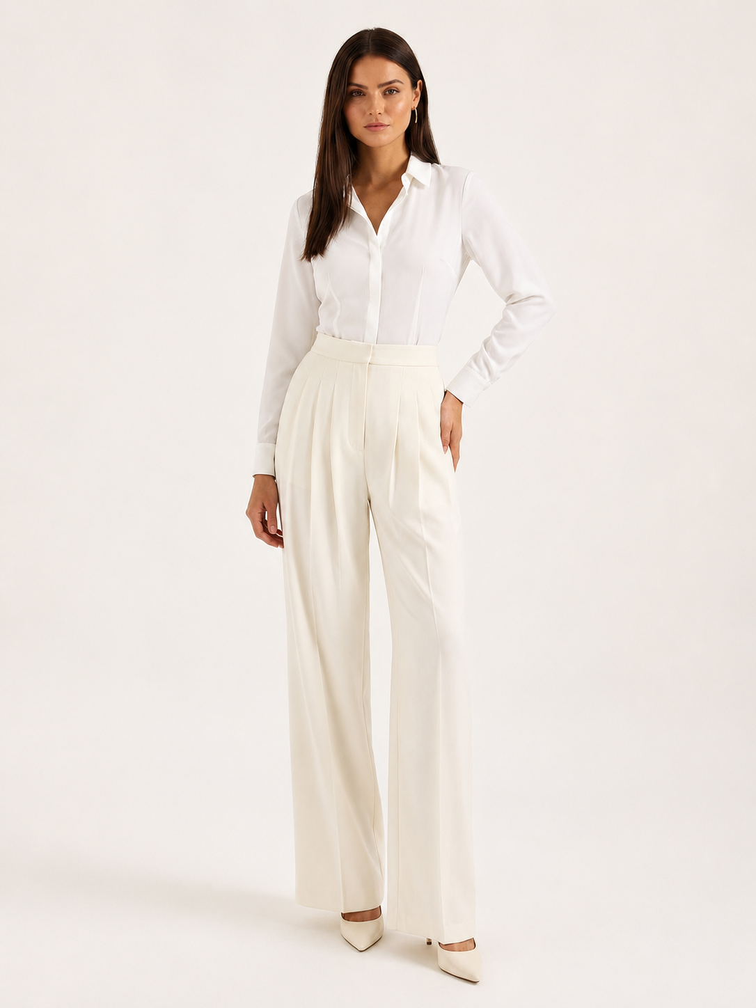 Women's Pleated Wide Leg Trousers