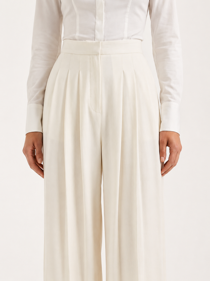 Women's Pleated Wide Leg Trousers