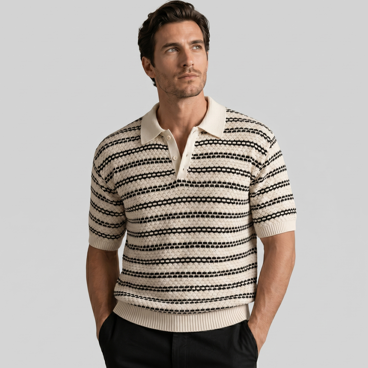 Men's Tailored Fit Striped Polo