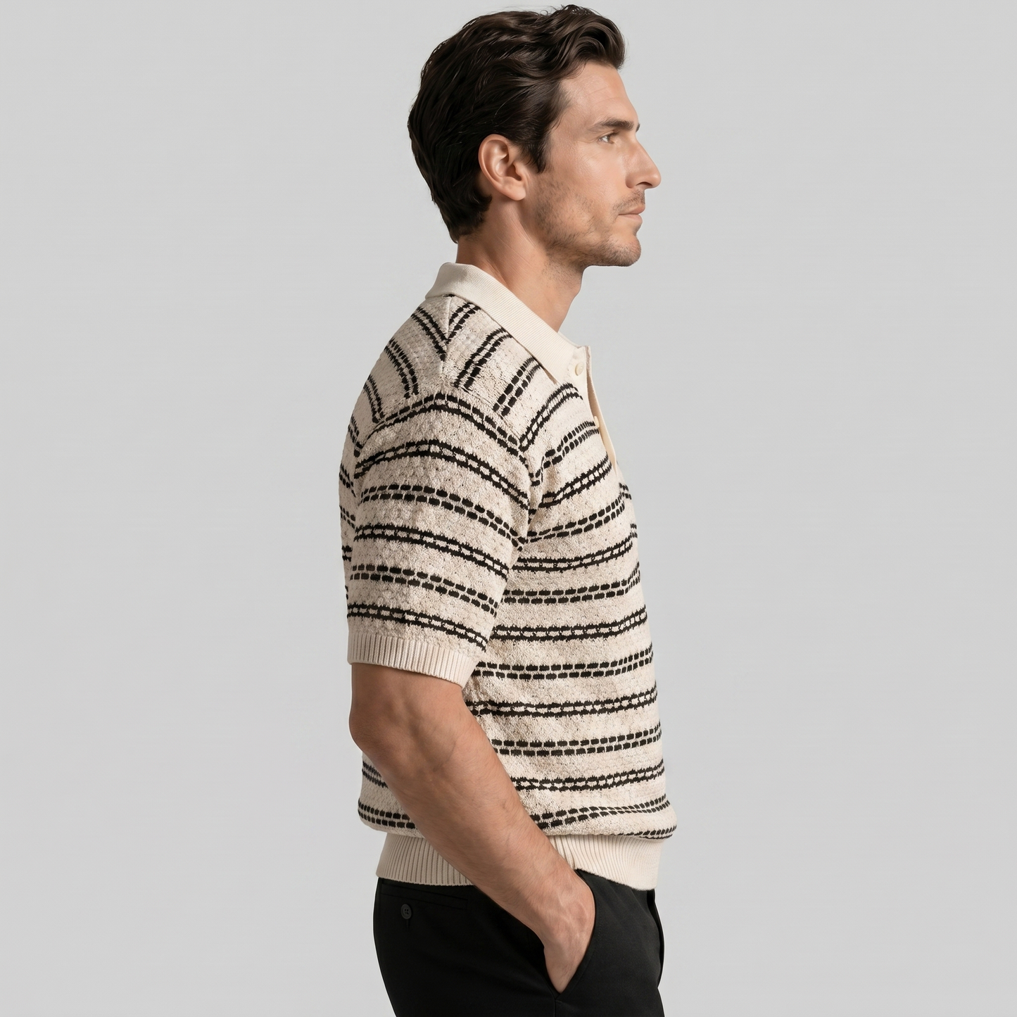 Men's Tailored Fit Striped Polo